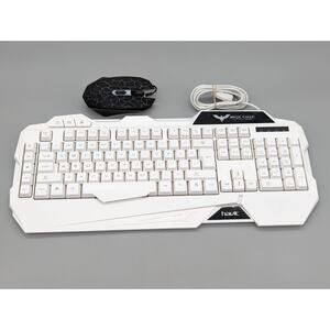 Havic White Keyboard HV-KB558CM Backlit & Lvlup Light Up Pro Gaming Mouse